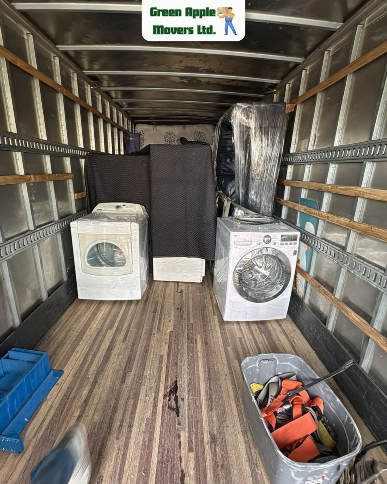 Items organized for relocation